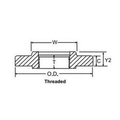 Weldbend 140-030-000 Raised Face Flange, 3 in Nominal, Forged Carbon Steel, Thread Connection, 150 lb, Domestic