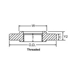 Weldbend 141-022-000 Flat Face Flange, 2-1/2 in Nominal, Carbon Steel, Thread Connection, 150 lb