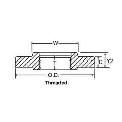 Weldbend 141-022-000 Flat Face Flange, 2-1/2 in Nominal, Carbon Steel, Thread Connection, 150 lb