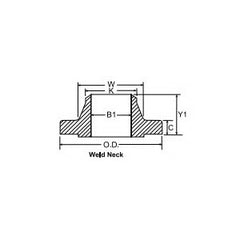 Weldbend 320-012-000 Raised Face Weld Neck Flange 300 lb 1-1/2 in