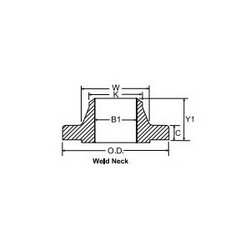 Weldbend 322-080-000 Raised Face Weld Neck Flange 300 lb 8 in