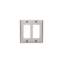 Leviton 84409-40 2-Gang Decora/GFCI Device Decora Wallplate, Device Mount, Stainless Steel