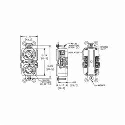 Hubbell HBL4750 HUB 3W TL DPLX RCPT 277 VAC 15 A Locking Receptacle