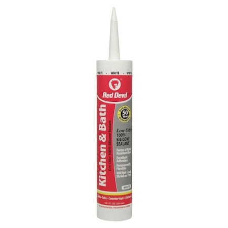 Red Devil 836 0 Silicone Sealant White 24 hr Curing 60 to 400 deg F 101 oz Cartridge