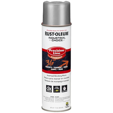 Rust-Oleum 239007 Industrial Choice Inverted Solvent-Based Marking Spray Paint, 17 Oz, Silver