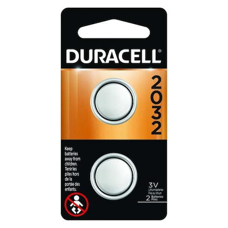 Duracell DL2032B2PK Lithium Medical Battery 3V 2/Pk