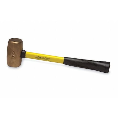 Ampco Safety Tools M-3FG Mallet Non-Sparking Non-Magnetic Corrosion Resistant High Strength Nickel Aluminum Bronze Head 96 oz 15 inches