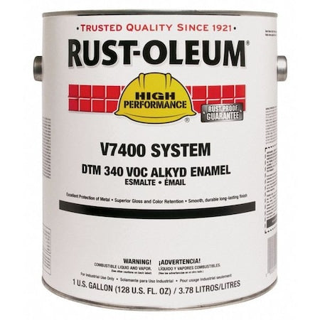 Rust-Oleum 245474 High Performance V7400 System DTM Alkyd Enamel 1 Gal Safety Blue High-Gloss