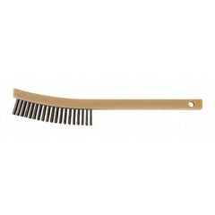 Pferd 85014 Curved Handle Scratch Brush 13-3/4 Inch Length 3X19 Rows Stainless Steel Wire Plastic Handle