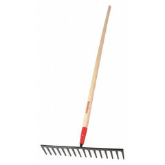 Razor-Back 63122 Level Rake for Gravel 18.5 in Forged Steel 16 Tine 66 in Hardwood Handle