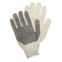 MCR Safety 9650LM PVC Dot String Knit Gloves Large Natural 1-Sided Dots