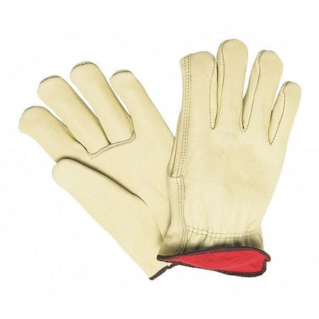 MCR Safety 3250L Driver Gloves Premium Grade Cowhide Large Red Fleece Lining