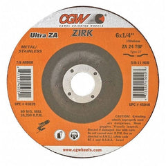 Cgw Abrasives 45039 Depressed Ctr Whl Power 6x1/4x7/8 T27