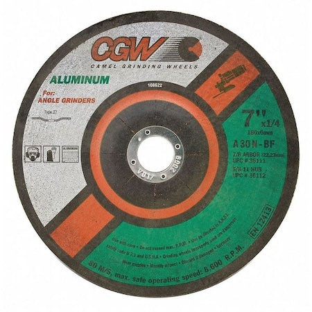 Cgw Abrasives 36107 Depressed Ctr Whl 4.5x1/4x7/8 T27