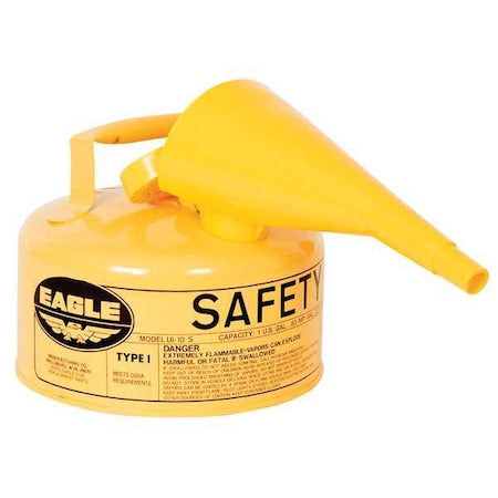 Eagle UI10FSY 1 gal. Yellow Galvanized Steel Type I Safety Can for Diesel