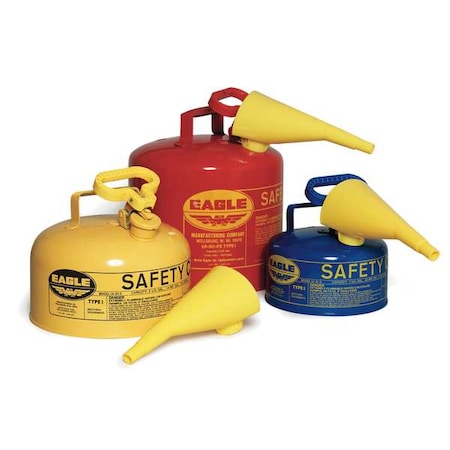 Eagle UI10FSY 1 gal. Yellow Galvanized Steel Type I Safety Can for Diesel