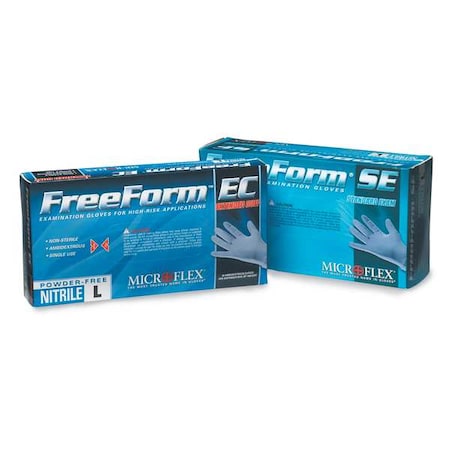 Microflex FFS-700-M Exam Gloves with Textured Fingertips Nitrile Powder Free Blue M 100 PK