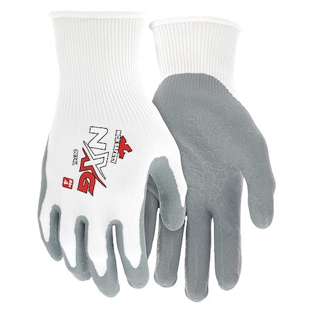 MCR Safety 9674L UltraTech Foam Seamless 15 Gauge Nylon Knit Gloves Gray White Large 1-Pair