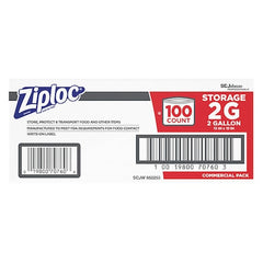 Ziploc 682253 Double Zipper Storage Bag 2 gal 100/Box