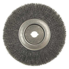 Weiler 01250-12 10 Narrow Face Crimped Wire Wheel .014 Steel Fill 1 Arbor Hole