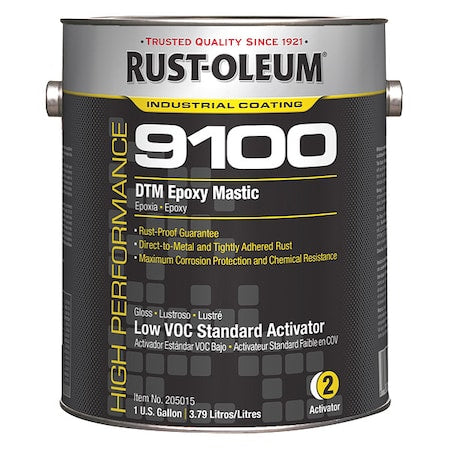 Rust-Oleum 205015 V9100 System LT250 VOC DTM Epoxy Mastic Standard Activator 1 gal Pack of 2