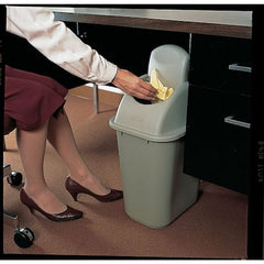 Rubbermaid Commercial FG295600GRAY Deskside Wastebaskets 7 Gal Plastic Gray