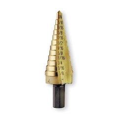 Irwin 15104 Step Drill Bit, Titanium Nitride Coated, 3/16 to 7/8, 3/8 Shank