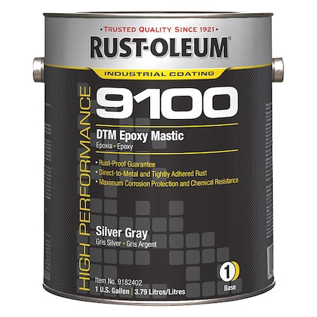 Rust-Oleum 9182402 Epoxy Mastic Coating Silver Gray Low VOC DTM 1 gal