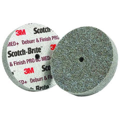 Scotch-Brite 7100053419 Deburr and Finish Pro Unitized Wheel 3 Inches x 1/4 Inches AH x 1/4 Inches Thick Medium+ 18100 RPM