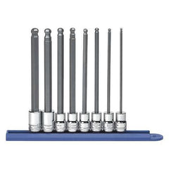 Gearwrench 80573 3/8 Drive Long Ball End Hex Bit Socket Set Metric 8 pcs