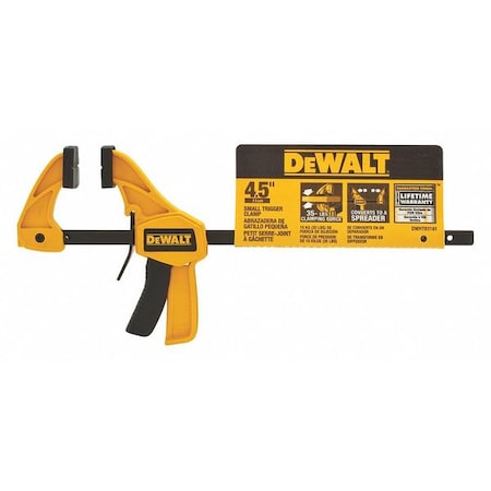 Dewalt DWHT83191 4-1/2 Bar Clamp Resin Handle and 1 1/2 in Throat Depth