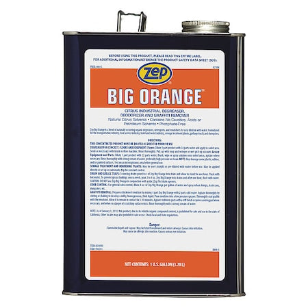 Zep 41524 Big Orange Liquid Citrus Solvent Degreaser 1 Gal Jug 4 PK