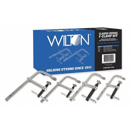 Wilton 11116 4, 8, 8, 12 F-Clamp Kit Drop Forged Steel Handle and