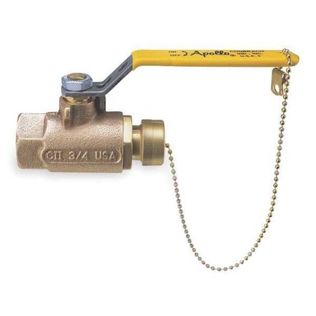 Apollo Valves 70104HC 70-100 Series 3/4 in. PTFE Bronze Standard Port Threaded x NPSH 600# Ball Valve