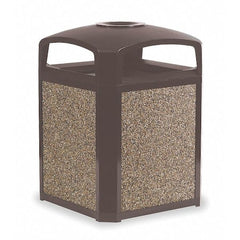 Rubbermaid Commercial FG397001SBLE 35 Gal Plastic Square Trash Can, Brown