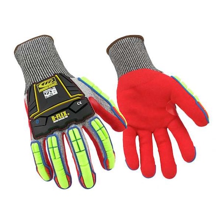 Ringers Gloves 065-11 Hi-Vis Cut Resistant Impact Coated Gloves A4 Cut Level Nitrile XL 1 PR