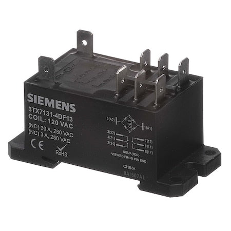 Siemens 3TX7131-4DH13 DIN MNT 240V DPDT 30AMP RELAY