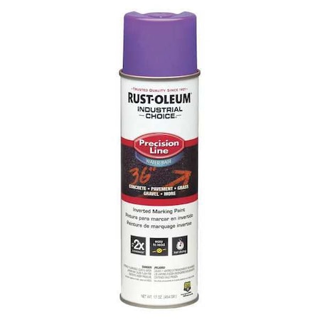 Rust-Oleum 1869838 Industrial Choice M1800 System Precision Line Inverted Marking Paint 17 oz Fluorescent Purple