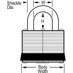 Master Lock 1LJ Laminated Steel Padlock with .3125 in. Shackle with .75 Vertical Clearance