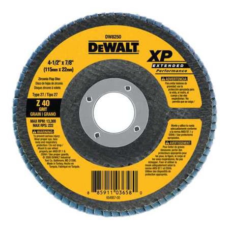 DeWalt DW8252 4-1/2 x 7/8 Inch 80 Grit XP Flap Disc