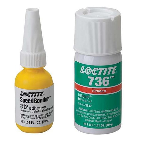 Loctite 228191 Adhesive Kit Two Part Acrylic 10mL Amber