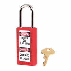 Master Lock 411RED Zenex Thermoplastic Safety Padlock 1-1/2in Wide 1-1/2in Shackle KD