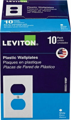 LEVITON Leviton Mfg Co M24-88003-WMP Duplex Wallplate White 10 Pack