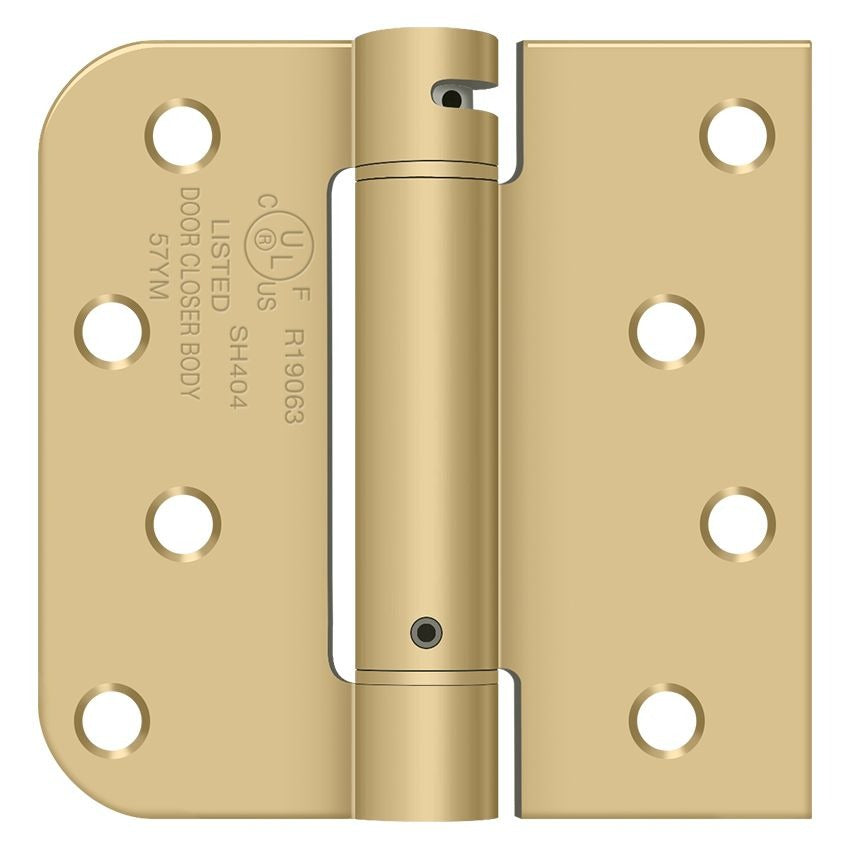 DELTANA Deltana DSH4R5TT4 Spring Hinge 4x4 5/8 Radius Satin Brass