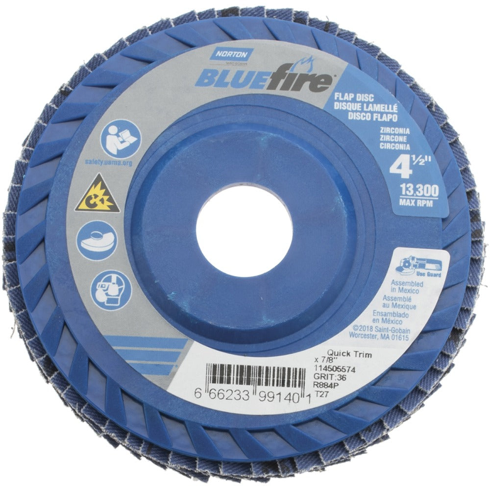 NORTON Norton 66623399140 Flap Disc 4.5in 36 Grit Type 27