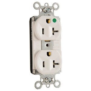 PASS & SEYMOUR Pass & Seymour PT-8300HW PT HG Compact Design Receptacle 20A 125V (Duplex) PT8300HW