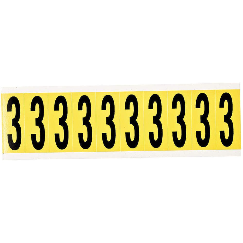 BRADY Brady 3440-3 Number Label 2 in (10 per Pack)