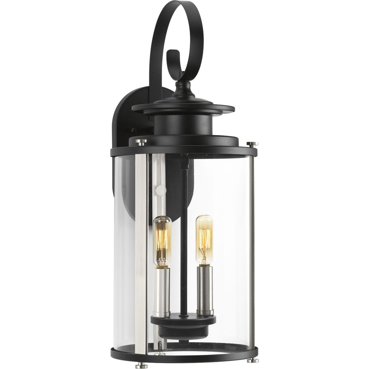 PROGRESS LIGHTING Progress Lighting P560037-031 Squire 2-Light Candelabra E-12 Incandescent Outdoor Wall Sconce 120W (8 x 19-1/4 in.)