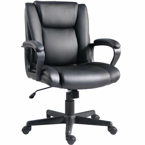 LORELL Lorell LLR81810 Soho Rolling Chair Black Fixed Arms