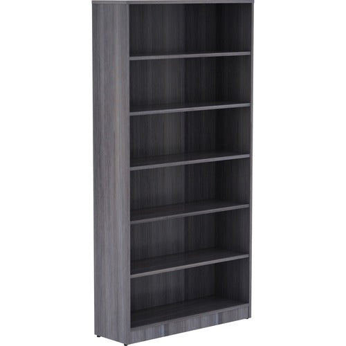 LORELL Lorell LLR69565 6-shelf Bookcase 36x12x72 Weathered Charcoal